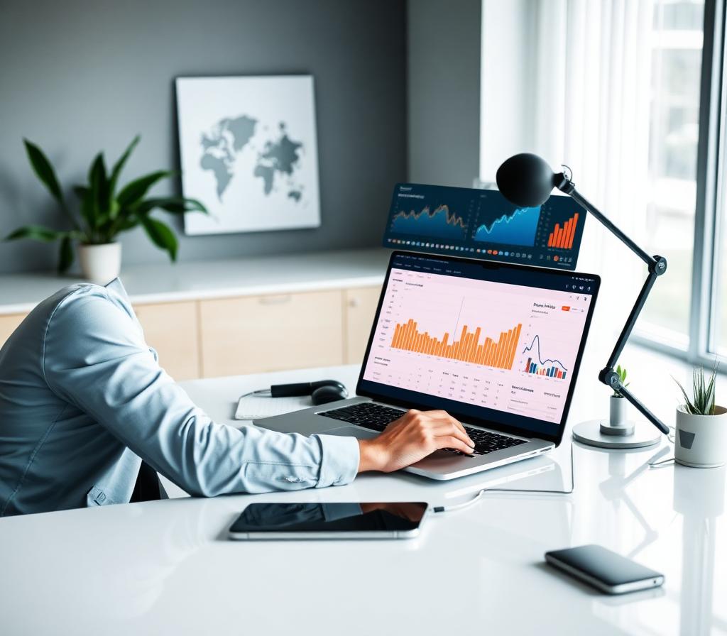 Digital marketing consultant analyzing campaign performance